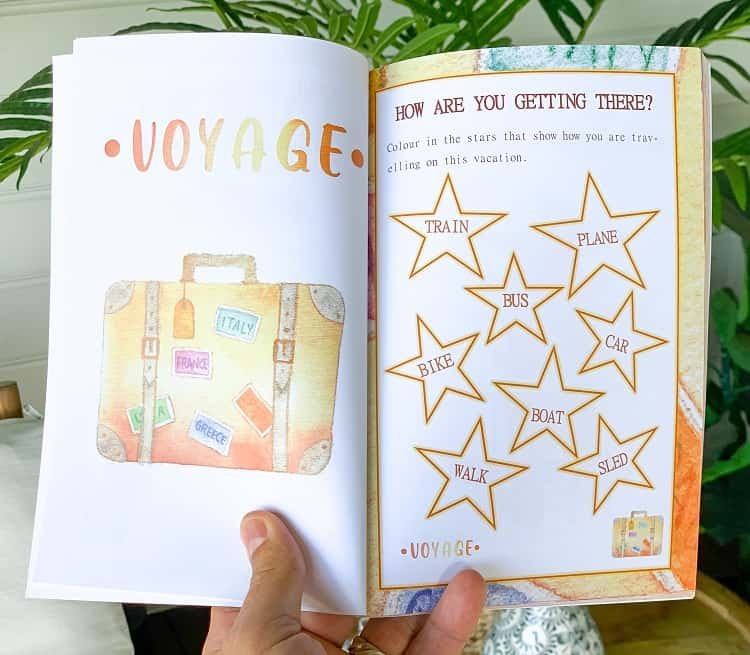 Kids Travel Journal | Flying or Road Trip Packing List Essentials